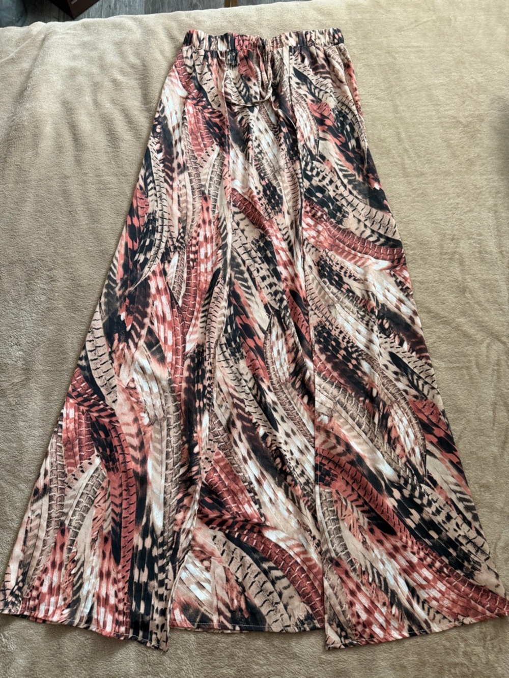 Women’s Maxi Skirt in Rust Multi-Color Print